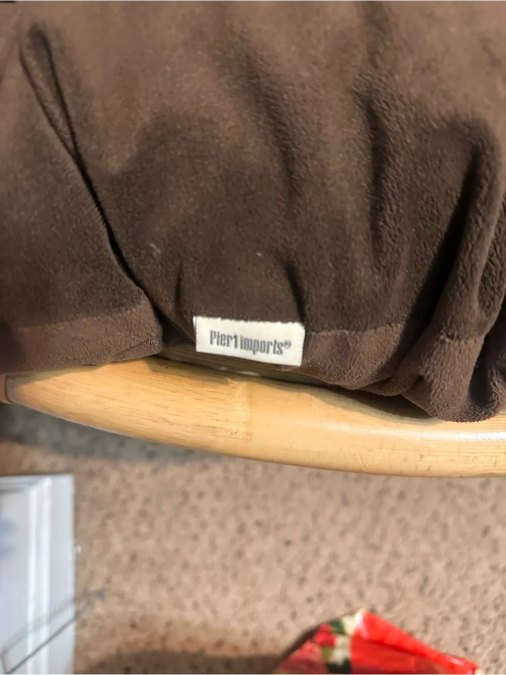 Pier 1 Brown Papasan Chair with Cushion